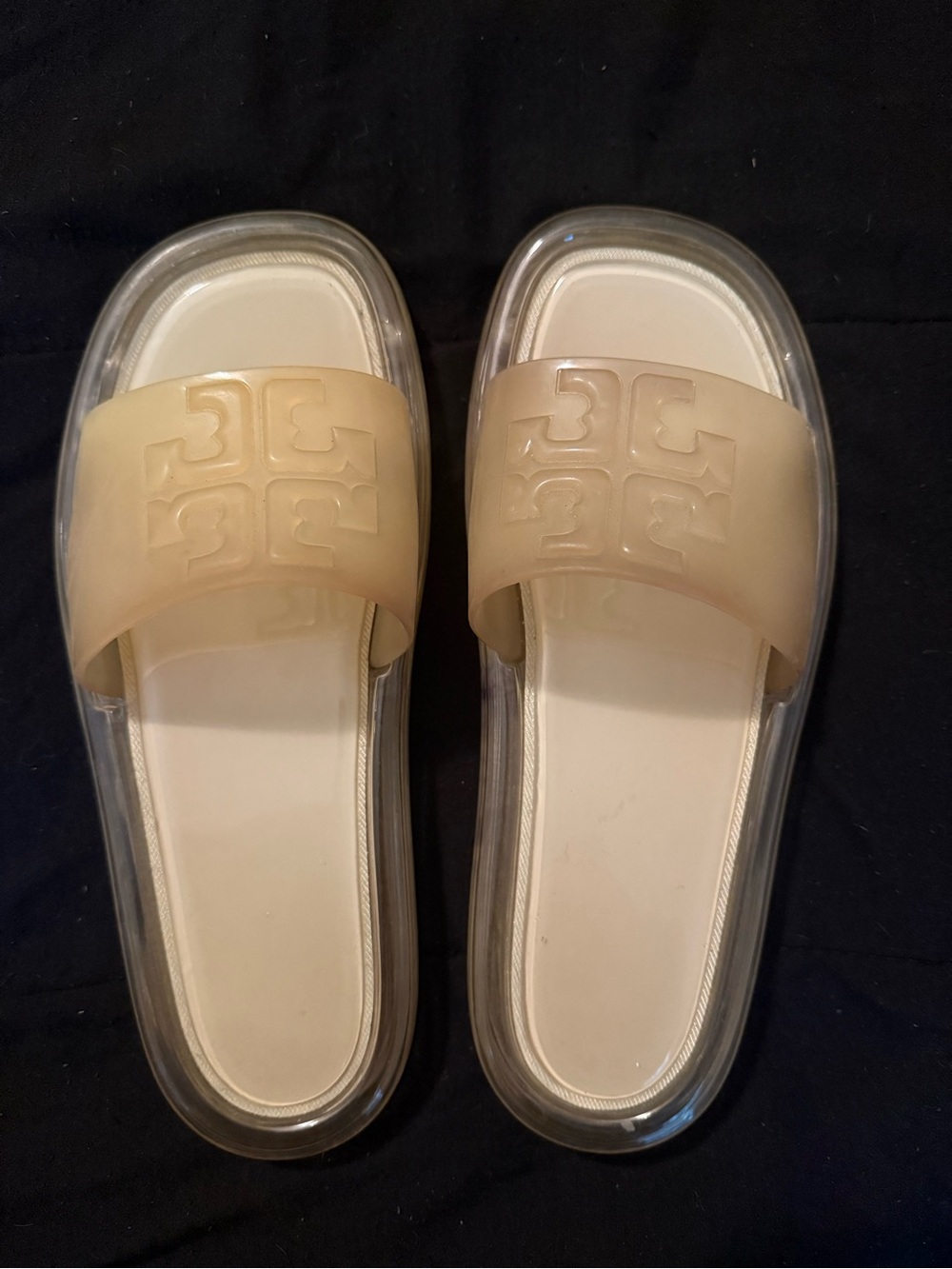 Tory Burch Bubble Jelly Slide Sandals with Clear Platform